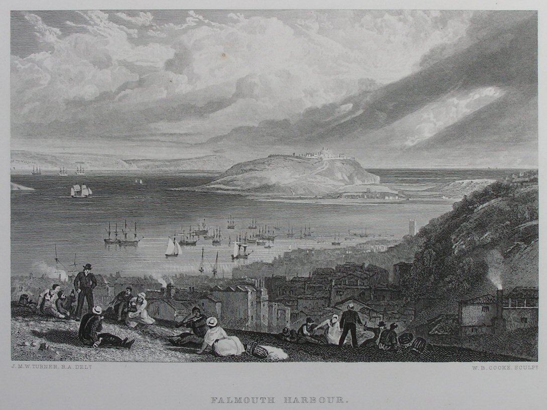 Print - Falmouth Harbour. - Cooke